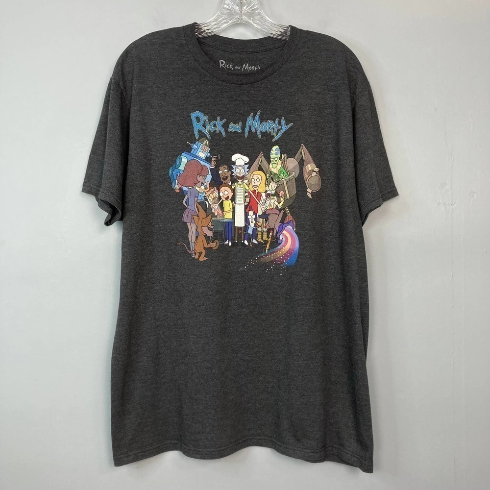𝅺ripple Junction Rick And Morty Adult Swim Tee shirt Men's Size L Heather Gray.